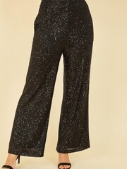 Yumi Black All Over Sequin Trousers - Image 1 of 5