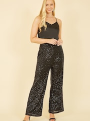 Yumi Black All Over Sequin Trousers - Image 2 of 5