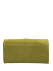 Lotus Olive Green Clutch Bag With Chain - Image 2 of 4