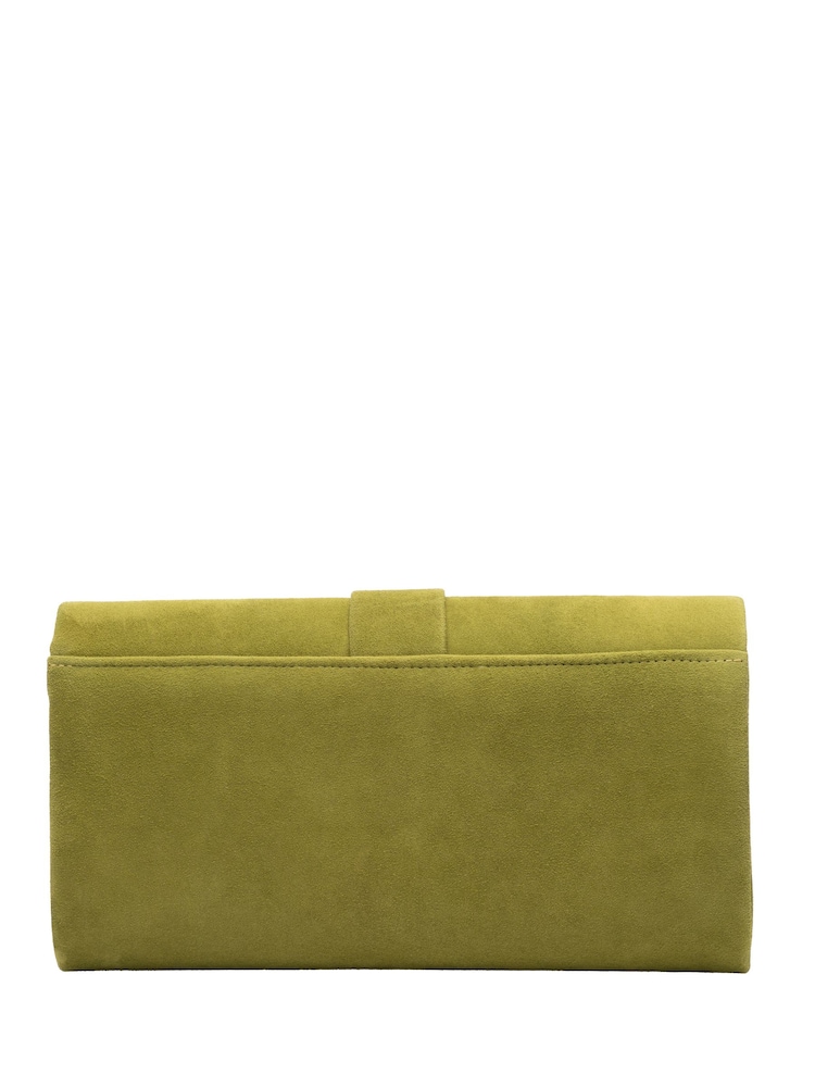 Lotus Olive Green Clutch Bag With Chain - Image 2 of 4 Lotus Olive Green Clutch Bag With Chain - Image 2 of 4