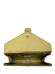 Lotus Olive Green Clutch Bag With Chain - Image 4 of 4