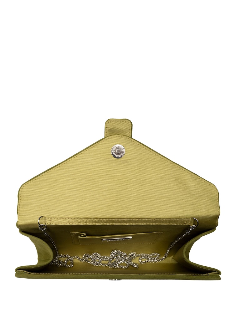 Lotus Olive Green Clutch Bag With Chain - Image 4 of 4 Lotus Olive Green Clutch Bag With Chain - Image 4 of 4