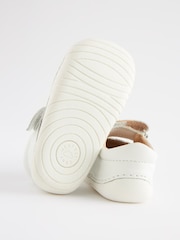 White Leather Standard Fit (F) Crawler Mary Jane Shoes - Image 5 of 5