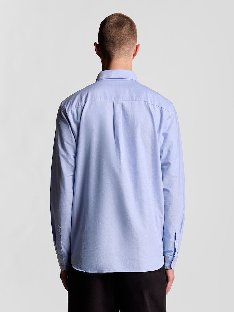 Lyle & Scott Blue Plain Oxford Shirt - Image 2 of 6