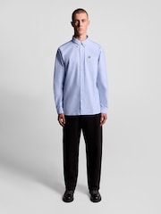 Lyle & Scott Blue Plain Oxford Shirt - Image 3 of 6