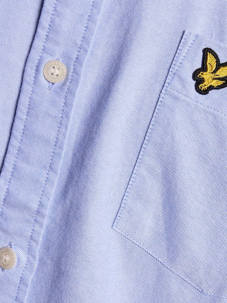 Lyle & Scott Blue Plain Oxford Shirt - Image 6 of 6