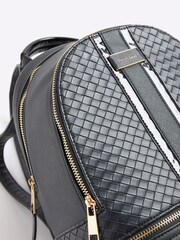 River Island Black Embossed Weave Backpack - Image 4 of 4