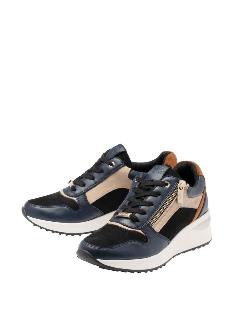 Sininen - Lotus Casual Zip-Up Wedge Trainers - Kuva 2 / 4 Sininen - Lotus Casual Zip-Up Wedge Trainers - Kuva 2 / 4