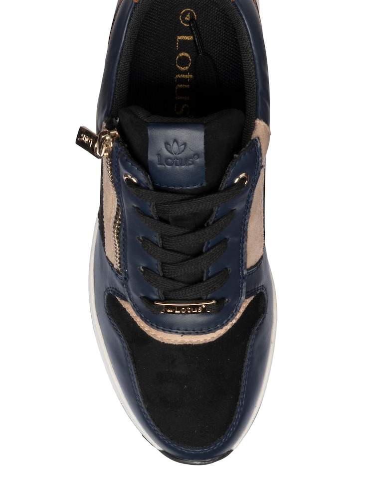 Sininen - Lotus Casual Zip-Up Wedge Trainers - Kuva 4 / 4 Sininen - Lotus Casual Zip-Up Wedge Trainers - Kuva 4 / 4