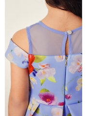 أزرق - أحمر - فستان من قماش سكوبا شبكي مزين بفيونكة من Baker by Ted Baker - Image 5 of 11