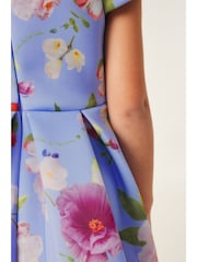 أزرق - أحمر - فستان من قماش سكوبا شبكي مزين بفيونكة من Baker by Ted Baker - Image 6 of 11