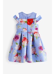 أزرق - أحمر - فستان من قماش سكوبا شبكي مزين بفيونكة من Baker by Ted Baker - Image 8 of 11
