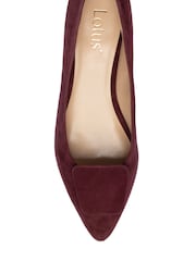 Lotus Red Suede Block Heel Shoes - Image 4 of 4