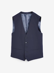 Mornarsko modra - v standardnem kroju Wool Mix Textured moška obleka telovnik - Slika 5 iz 7