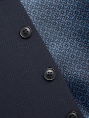 Mornarsko modra - v standardnem kroju Wool Mix Textured moška obleka telovnik - Slika 6 iz 7