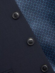 Mornarsko modra - v standardnem kroju Wool Mix Textured moška obleka telovnik - Slika 7 iz 7