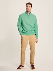Joules Alistair Green Quarter Zip Cotton Sweatshirt - Image 3 of 7