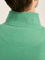 Joules Alistair Green Quarter Zip Cotton Sweatshirt - Image 6 of 7