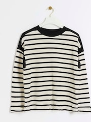 River Island Black Stripe Chuck On Sweat Top - Image 5 of 6
