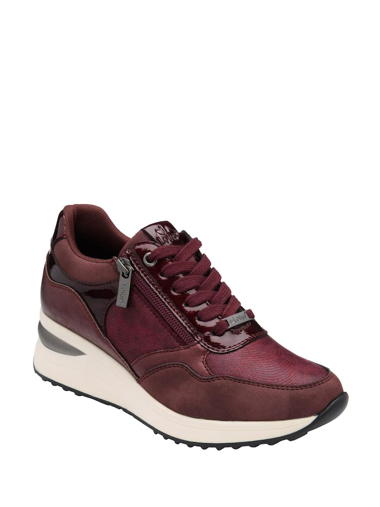 Lotus Red Zip-Up Wedge Trainers - Image 1 of 4 Lotus Red Zip-Up Wedge Trainers - Image 1 of 4