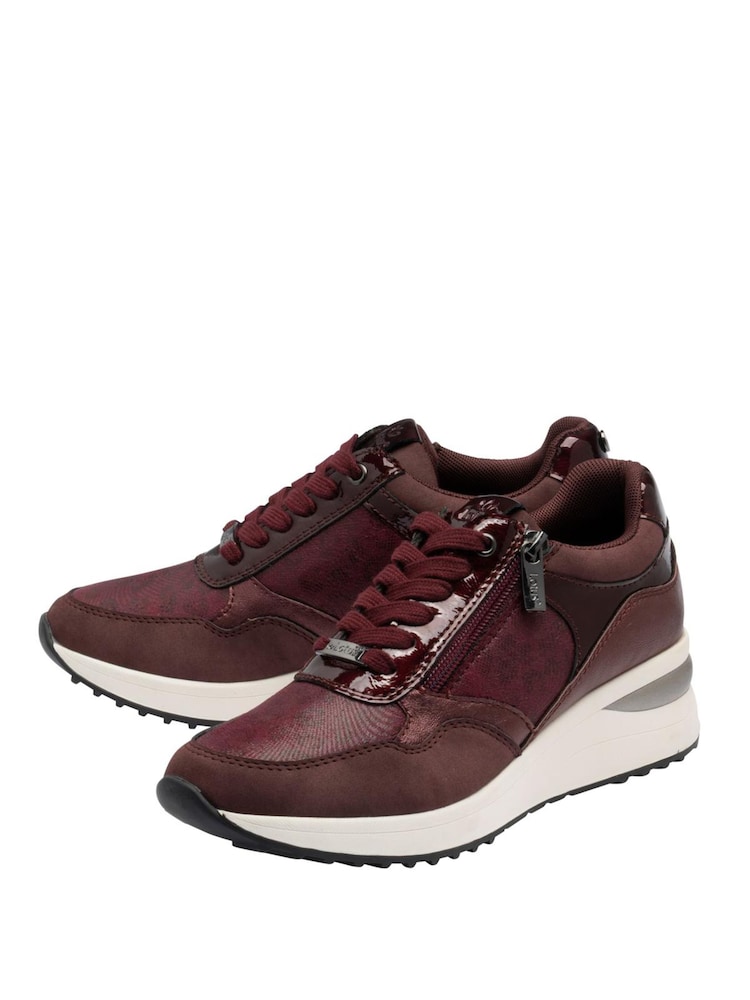 Lotus Red Zip-Up Wedge Trainers - Image 2 of 4 Lotus Red Zip-Up Wedge Trainers - Image 2 of 4