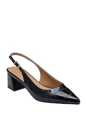 Lotus Black Slingback Court Shoes - Image 1 of 4