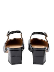 Lotus Black Slingback Court Shoes - Image 3 of 4