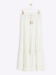 River Island Off White 100% Cotton Feel Skirt - Image 5 of 6