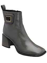 Lotus Grey Patent Heeled Ankle Boots - Image 1 of 4