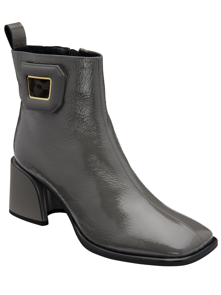 Lotus Grey Patent Heeled Ankle Boots - Image 1 of 4 Lotus Grey Patent Heeled Ankle Boots - Image 1 of 4