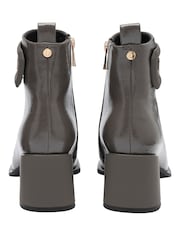 Lotus Grey Patent Heeled Ankle Boots - Image 3 of 4