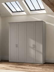 Wiemann Pebble Grey Truro 4 Door Wood Semi Fitted Wardrobe - Image 1 of 4