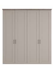 Wiemann Pebble Grey Truro 4 Door Wood Semi Fitted Wardrobe - Image 2 of 4