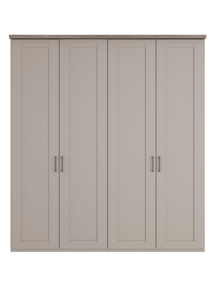 Wiemann Pebble Grey Truro 4 Door Wood Semi Fitted Wardrobe - Image 2 of 4