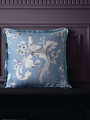 Bridgerton by Catherine Lansfield Blue Regal Floral Soft To Touch Cushion - Image 1 of 6