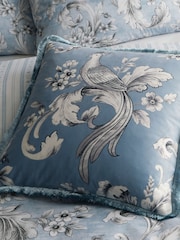 Bridgerton by Catherine Lansfield Blue Regal Floral Soft To Touch Cushion - Image 2 of 6