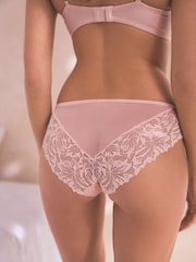 Light Pink High Leg Comfort Lace Knickers - Image 4 of 6
