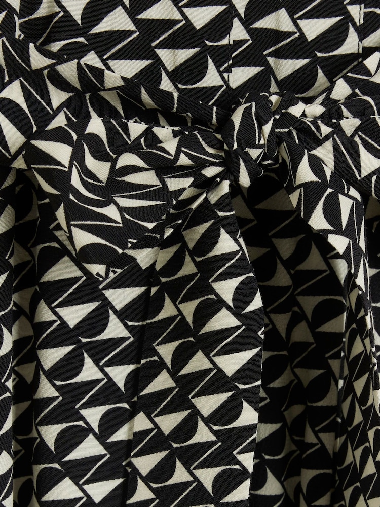 Schwarz - River Island Bedrucktes Hemdkleid mit Gürtel und Knopfleiste - Bild 6 von 6