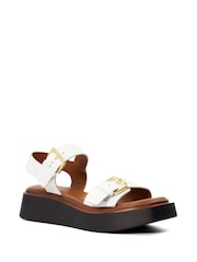 Dune London White Loells Buckle Flatform Sandals - Image 5 of 7