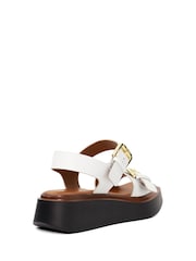 Dune London White Loells Buckle Flatform Sandals - Image 6 of 7