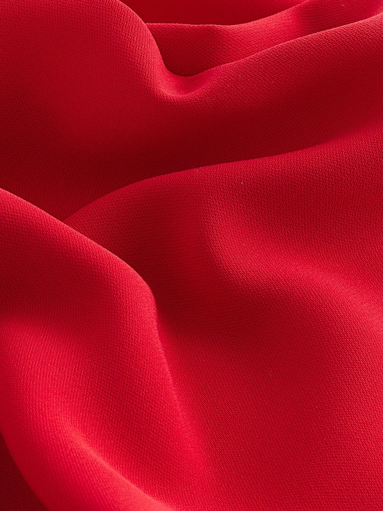 Red One Shoulder Cape Sleeve Mini Dress - Image 4 of 4