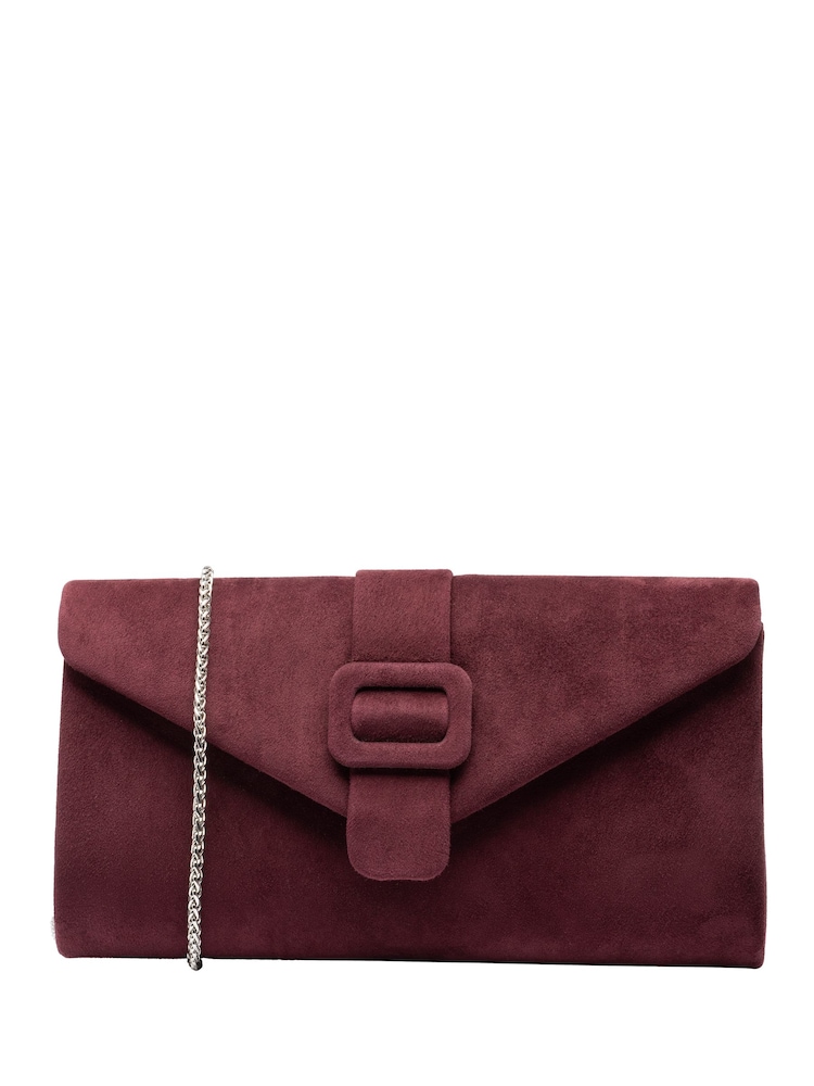 Lotus Red Clutch Bag With Chain - Image 1 of 4 Lotus Red Clutch Bag With Chain - Image 1 of 4