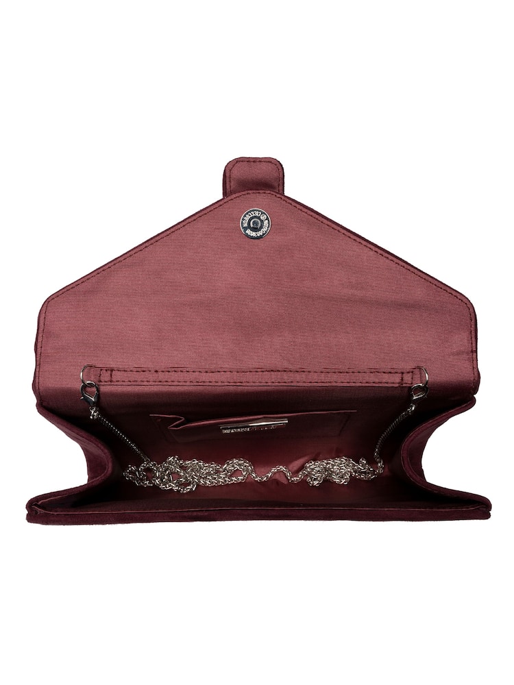 Lotus Red Clutch Bag With Chain - Image 4 of 4 Lotus Red Clutch Bag With Chain - Image 4 of 4