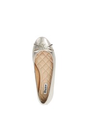Dune London Gold Standard Fit Hallo Charm Trim Leather Ballet Shoes - Image 4 of 5