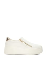 Dune London White Episodic Flatform Slip-On Trainers - Image 2 of 5