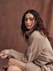 Barbour® Beige Woodland Cable Knitted Dress - Image 4 of 10