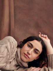 Barbour® Beige Woodland Cable Knitted Dress - Image 5 of 10