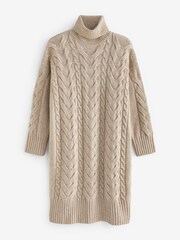 Barbour® Beige Woodland Cable Knitted Dress - Image 8 of 10