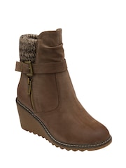 Lotus Natural Wedge Ankle Boots - Image 1 of 4