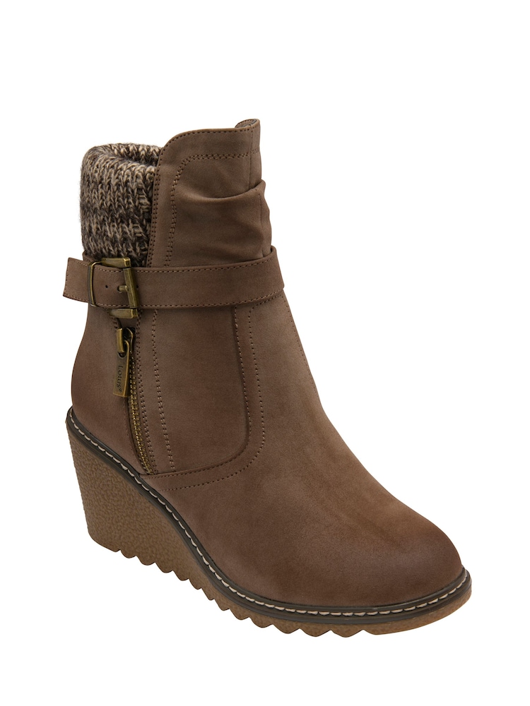 Lotus Natural Wedge Ankle Boots - Image 1 of 4